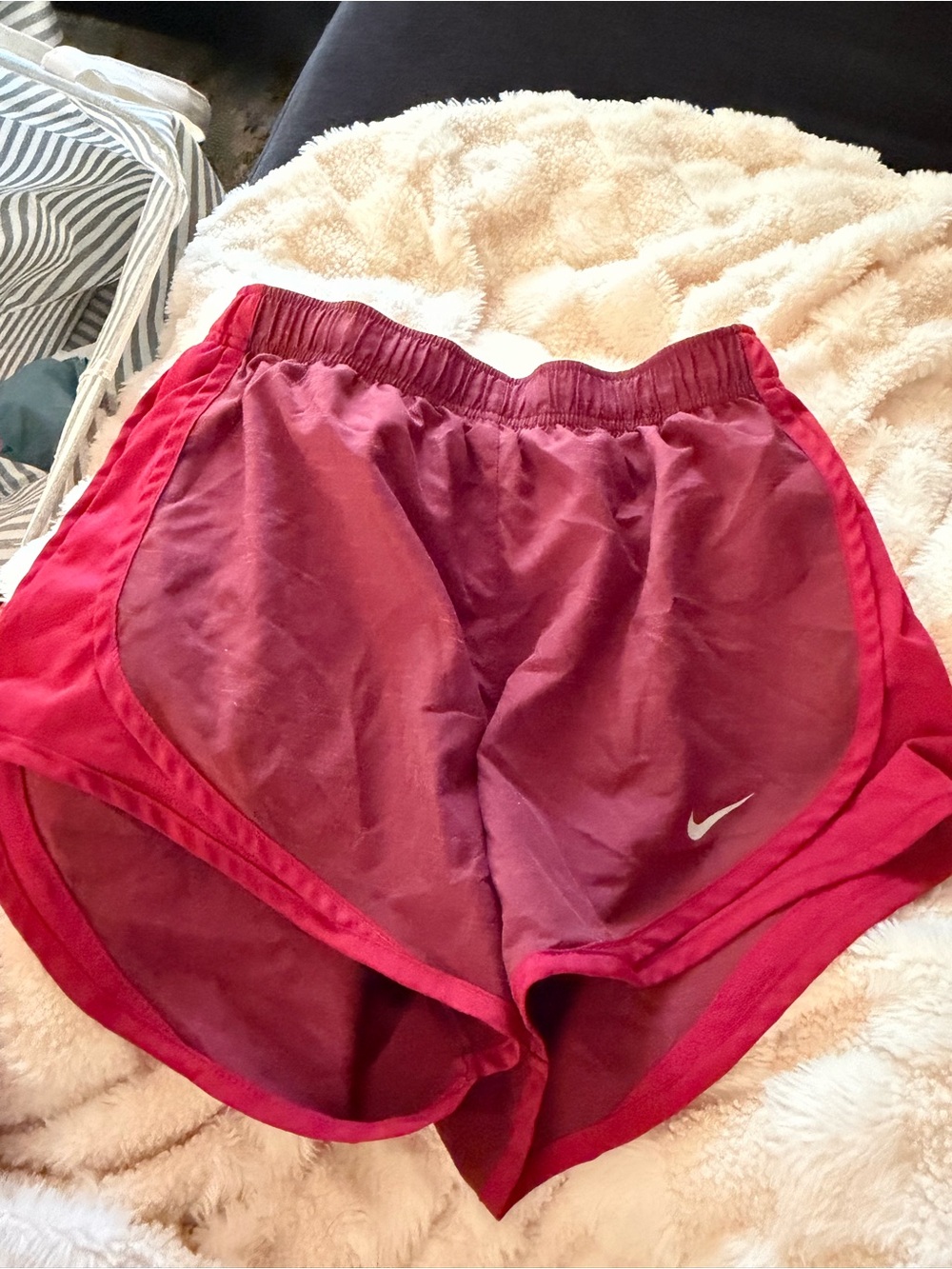 Nike Women's Maroon and Red Athletic Shorts